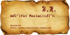 Wölfel Maximilián névjegykártya